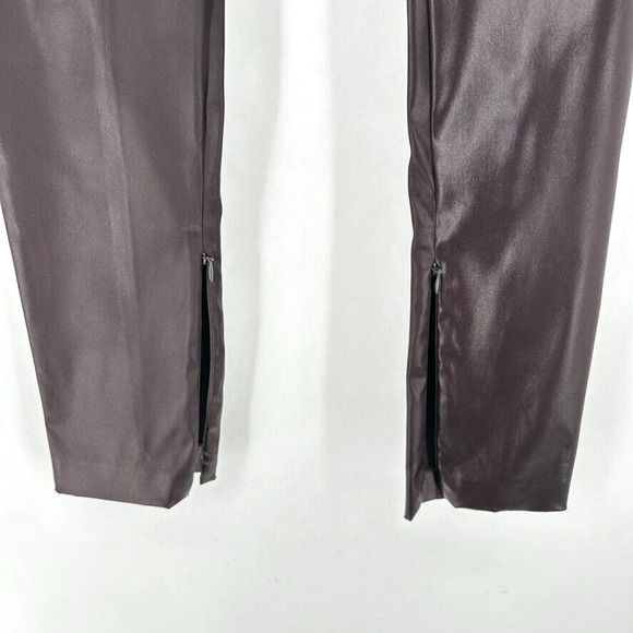 Theory NP Chintz Skinny Legging Stretch Ankle‎ Zip Size 6 Brown Preppy Date Glam - Picture 5 of 12